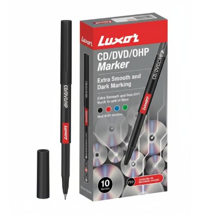 LUXOR Black CD/DVD/OHP Marker (Set of 2, Black)